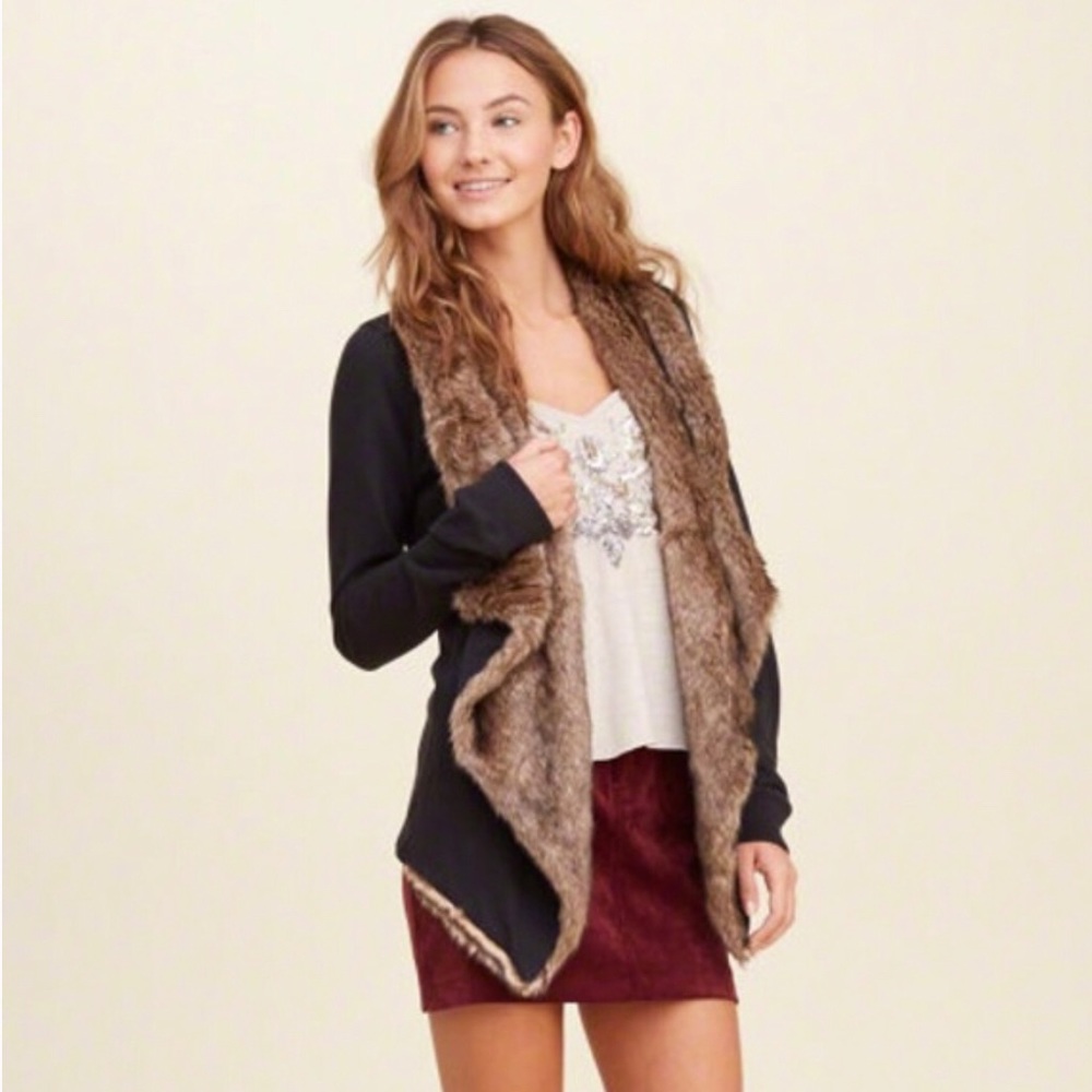 Hollister Faux Fur Cardigan